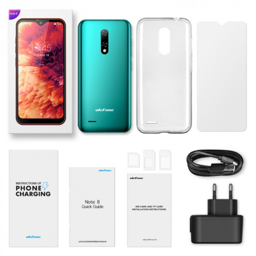 [Entrepôt HK] Ulefone Note 8, 2 Go + 16 Go, Deux caméras arrière, identification de visage, 5,5 pouces Android 10,0 GO MKT6580 Quad-core jusqu'à 1,3 GHz, réseau: 3G, double SIM (vert) SU494G1210-017